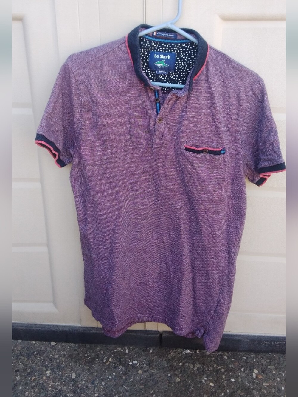 Le Shark Men's Short Sleeve Polo Shirt Heather Purple Small Golf Preppy